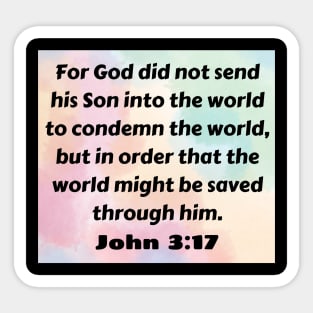 Bible Verse John 3:17 Sticker